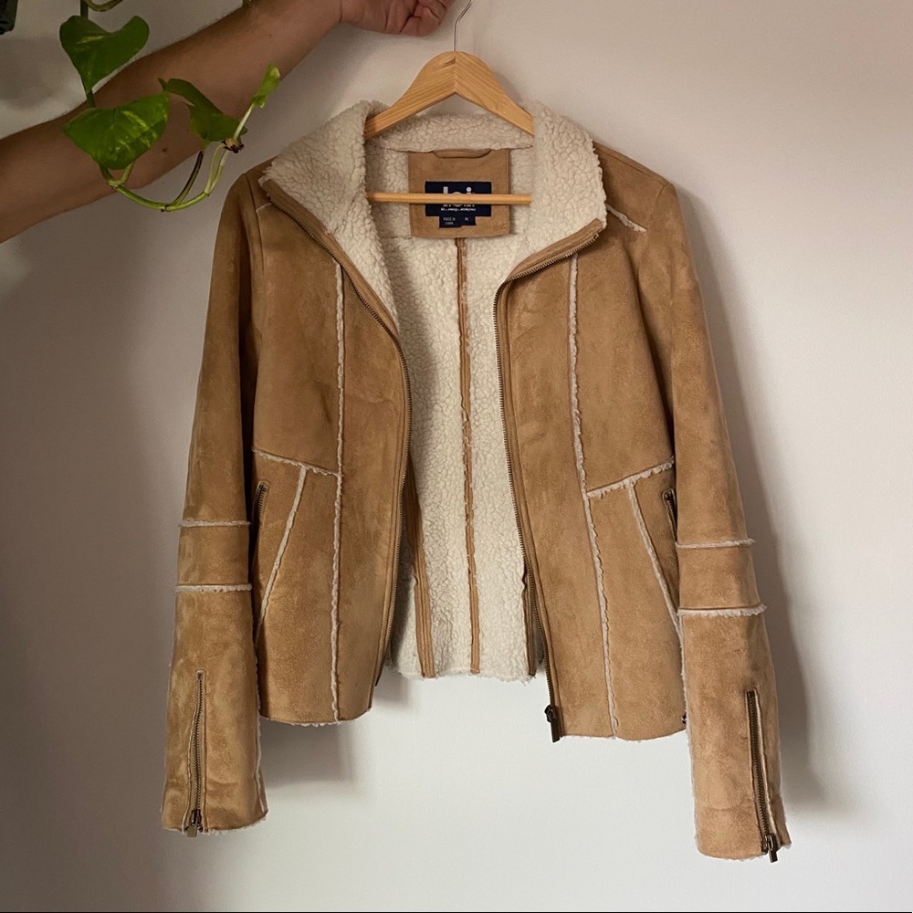L.e.i. Faux Suede Sherpa Jacket